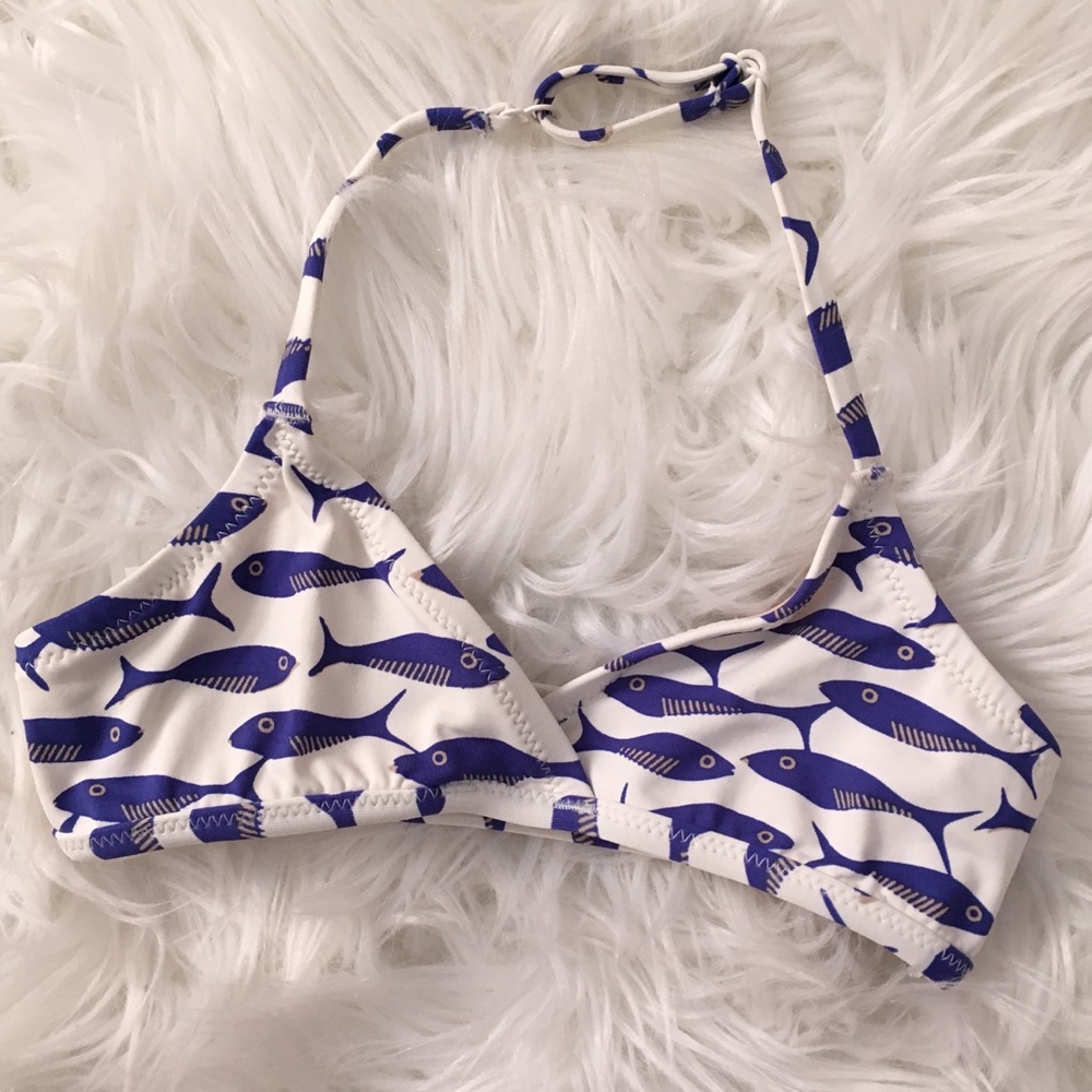 NWOT J Crew Girls' Blue Minnow Bikini Top 3 - Picture 1 of 6